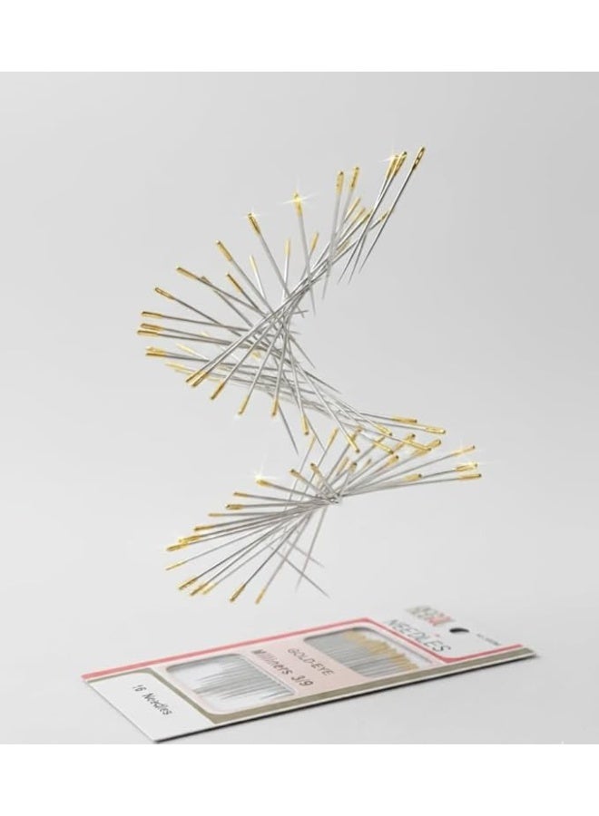 إبرة خياطة يدوية معدنية –32 ابرة متينة وسهلة الاستخدام لجميع أنواع الأقمشة - أداة أساسية للأعمال المنزلية والإصلاحات السريعة - خفيفة وسهلة الاستخدام (قطعتين) - Image 2